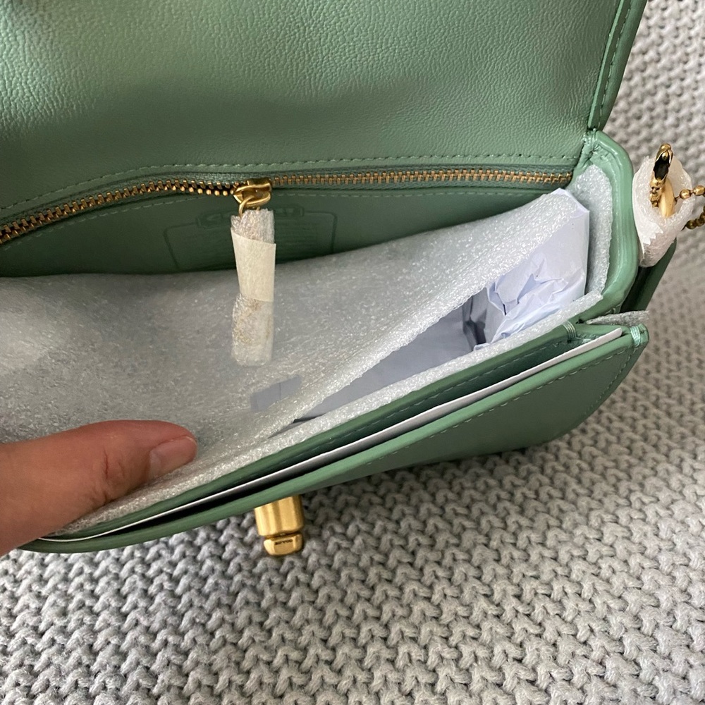 Coach Quilted Dinky 18 in Washed Green NWT - Picture 7 of 16